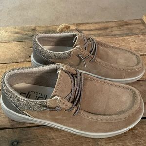 Hey Dude,  Poly Suede Size, Color Chestnut, size 7, 38 BNWT